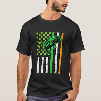 T-shirt Drapeau américain irlandais Pêche St patrick de po