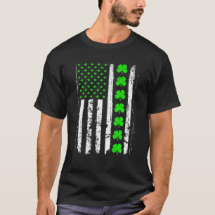 T-shirt Drapeau américain irlandais rétro St Patrick's Day