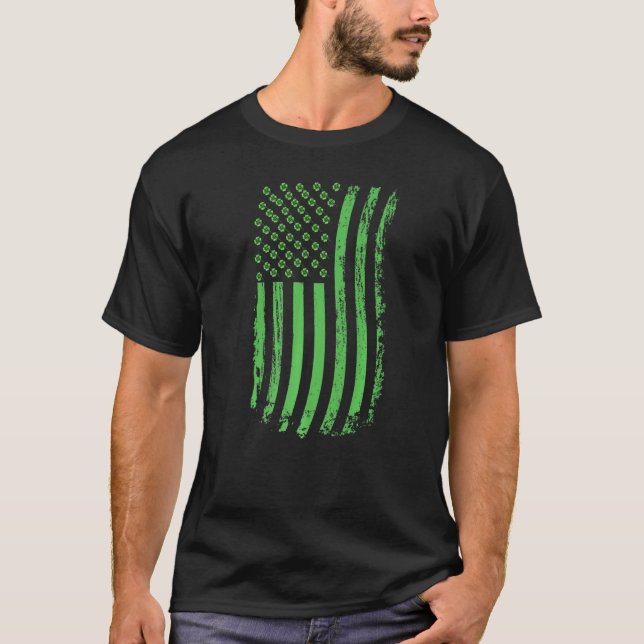 T-shirt Drapeau américain Irlande Jour Saint-Patricks (Devant)