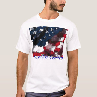 T-shirt Drapeau américain, j'aime mon pays