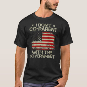 T-shirt Drapeau Américain Je Ne Suis Pas Coparent Avec Le