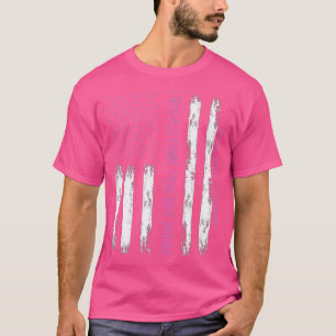 T-shirt Drapeau Américain Je Porte Du Rose Pour Ma Mère Ca