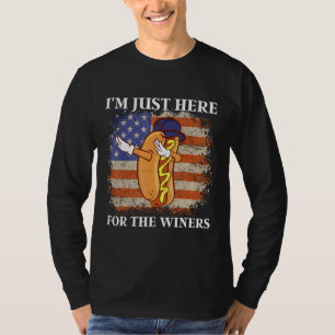 T-shirt Drapeau Américain Je Suis Juste Ici Pour Les Sauci