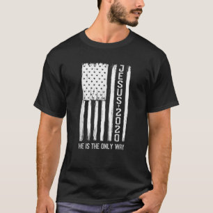 T-shirt Drapeau américain Jesus 2020 Vintage T chemise