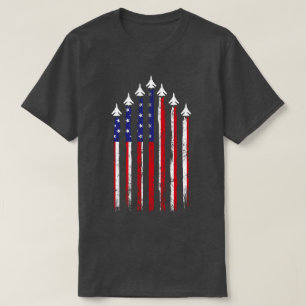 T-shirt Drapeau américain Jets de combat patriotique