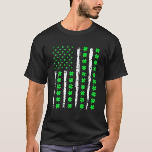 T-shirt Drapeau américain Jour de la Saint Patrick rétro V (Devant)