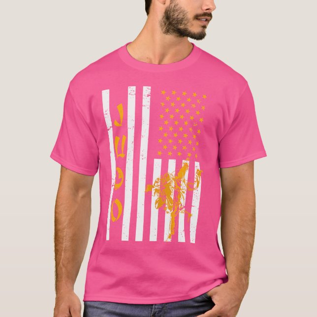 T-shirt Drapeau américain Judoka Judo (Devant)