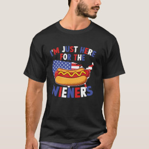T-shirt Drapeau Américain Juste Ici Pour Les Wieners États