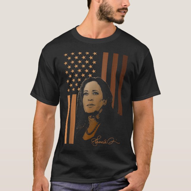 T-shirt Drapeau américain Kamala Harris 2024 Madame la Pré (Devant)