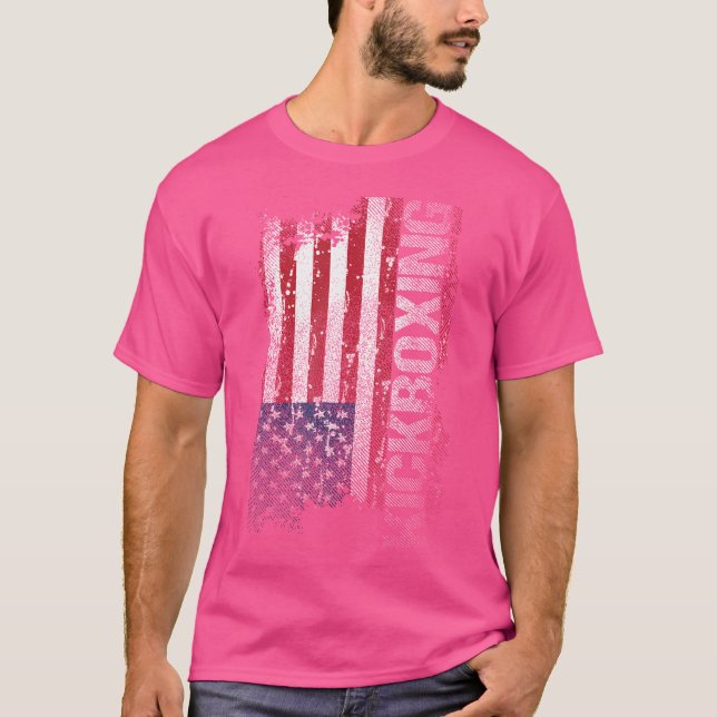 T-shirt Drapeau américain Kickboxing (Devant)