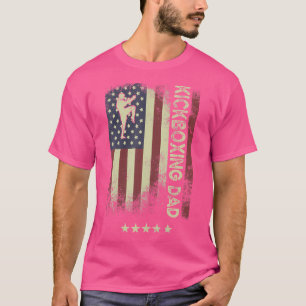 T-shirt Drapeau américain Kickboxing Papa