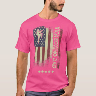T-shirt Drapeau américain Kickboxing Papa