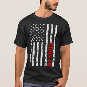 T-shirt Drapeau américain Kung Fu
