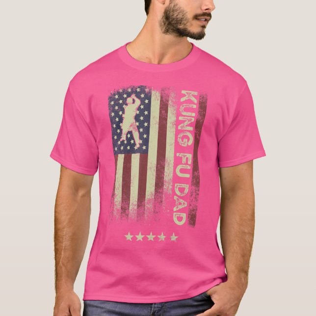 T-shirt Drapeau américain - Kung Fu Papa (Devant)