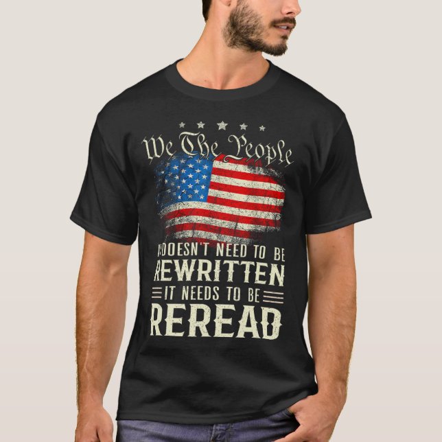 T-shirt Drapeau américain La constitution des États-Unis d (Devant)