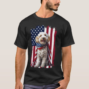 T-shirt Drapeau américain Labradoodle Chien 4 juillet Labr