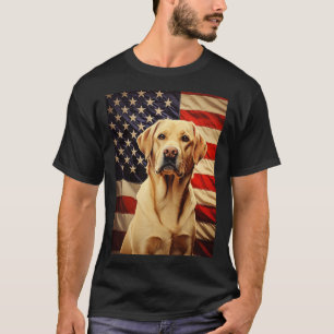 T-shirt drapeau américain Labrador
