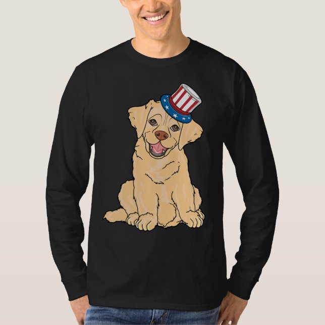 T-shirt drapeau américain Labrador (Devant)