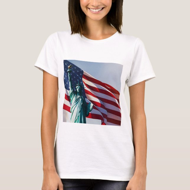 T-shirt Drapeau américain Lady Liberty (Devant)