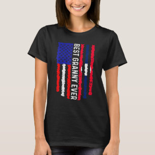 T-shirt Drapeau américain Laos Drapeau Meilleure Mamie Jam