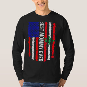 T-shirt Drapeau Américain Liban Drapeau Meilleure maman Ja