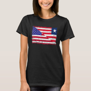 T-shirt Drapeau américain Liberia Hommes Femmes Enfant Pat