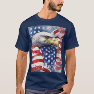 T-shirt Drapeau américain Liberté Aigle Motivationnel Insp