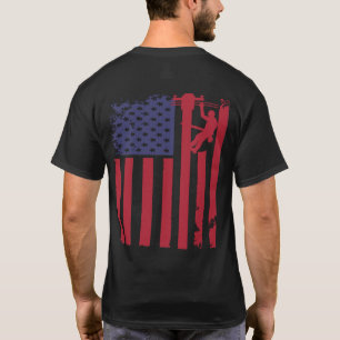 T-shirt Drapeau américain Lineman