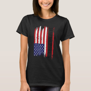 T-shirt Drapeau américain Lineman 4 juillet football améri