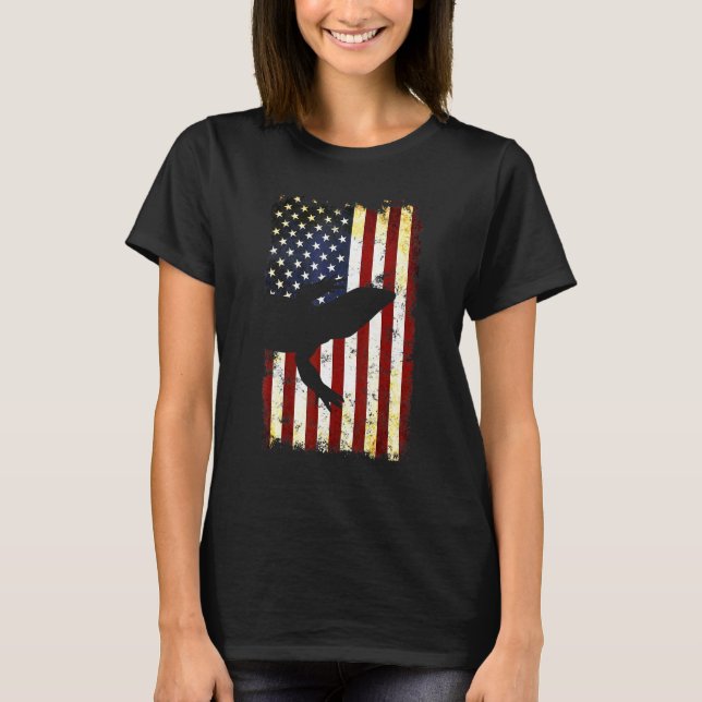 T-shirt Drapeau américain Lizard Silhouette 4 juillet (Devant)