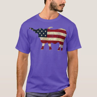 T-shirt Drapeau américain Longhorn
