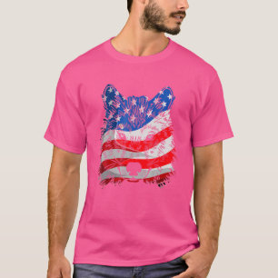 T-shirt Drapeau américain Loup Usa 4 juillet Hommes Femme
