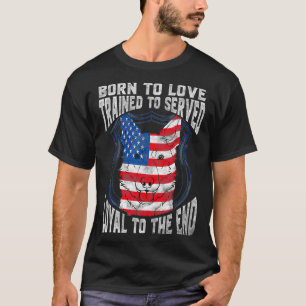T-shirt Drapeau Américain Loyal À La Fin Berger Allemand