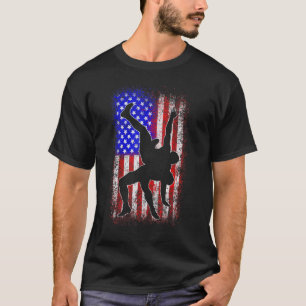 T-shirt Drapeau américain lutte T Chemise Drapeau américai