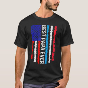 T-shirt Drapeau américain Luxembourg Drapeau Best Papa Eve