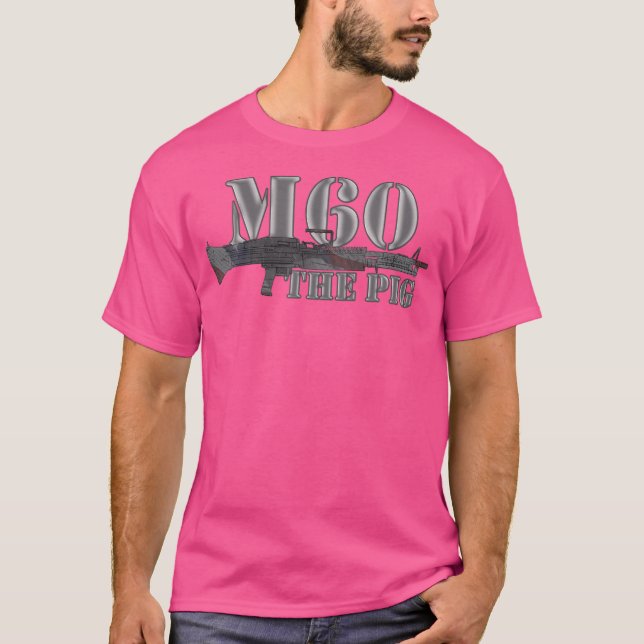 T-shirt Drapeau américain M60 de mitrailleuse militaire (Devant)