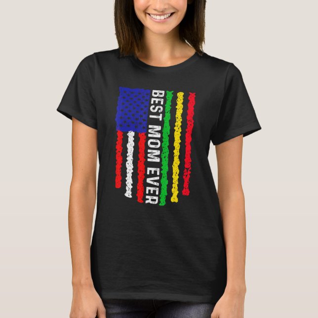 T-shirt Drapeau américain Mali Drapeau Meilleure maman Jam (Devant)