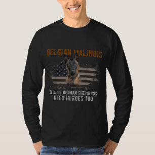T-shirt Drapeau américain Malinois belge Drôle Drôle Drôle