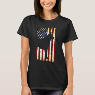 T-shirt Drapeau Américain Malinois Belge Silhouette 4e De