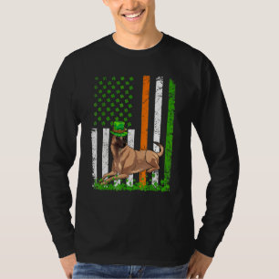 T-shirt Drapeau Américain Malinois Chien Belge St patrick