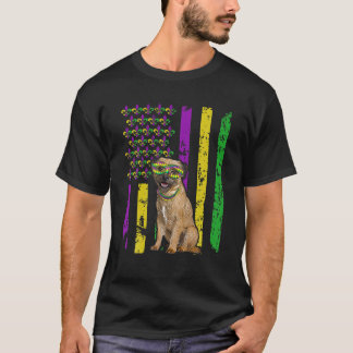 T-shirt Drapeau américain Mardi Gras Frontière Terrier