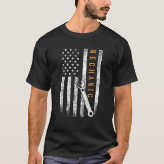 T-shirt Drapeau américain mécanique