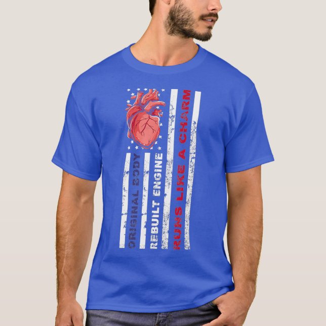 T-shirt Drapeau américain - Mécanique Coeur ouvert (Devant)