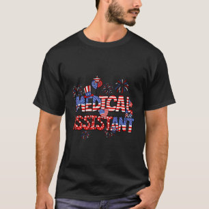 T-shirt Drapeau américain Médicale Assistant 4 juillet Usa