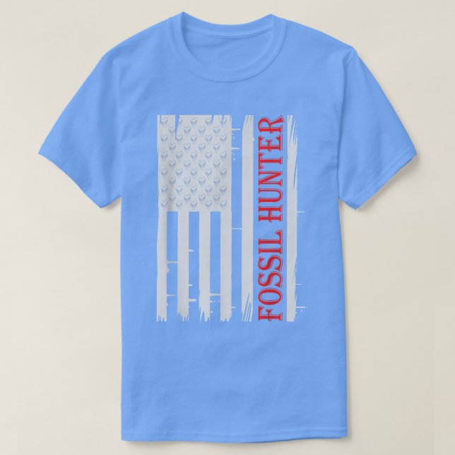 T-shirt Drapeau américain Megalodon Dents Requin Fossil Ch (Design devant)