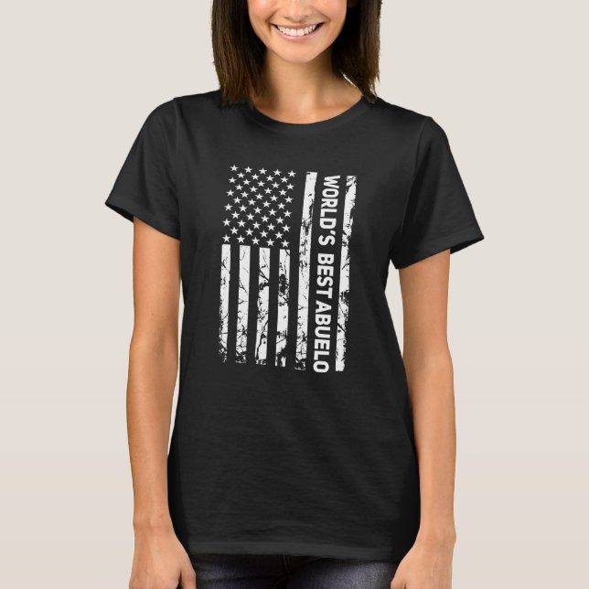 T-shirt Drapeau américain Meilleur Abuelo du monde (Devant)