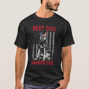 T-shirt Drapeau américain Meilleur chien grand-père jamais