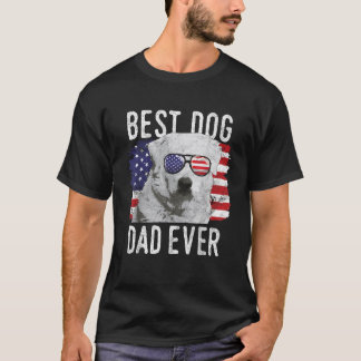 T-shirt Drapeau américain Meilleur Chien Papa Jamais Great