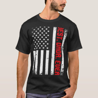 T-shirt Drapeau américain Meilleur Dada Jamais Drapeau amé