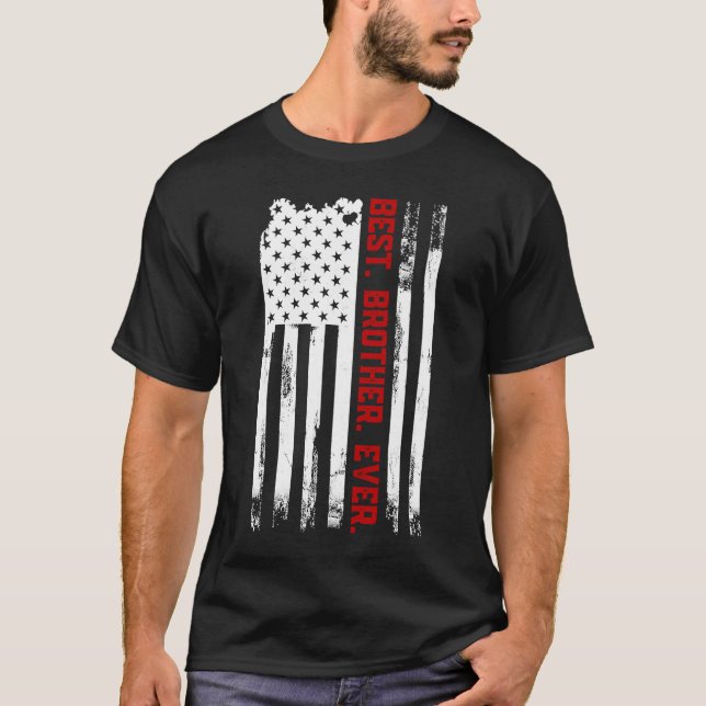 T-shirt Drapeau américain Meilleur Frère Ever Fatheru2019s (Devant)